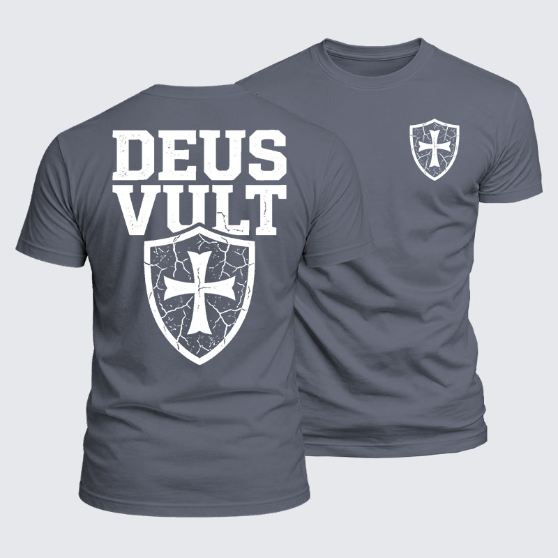 Deus Vult Jesus God Christian  – Luxe Mercerized Interlock Cotton Tee