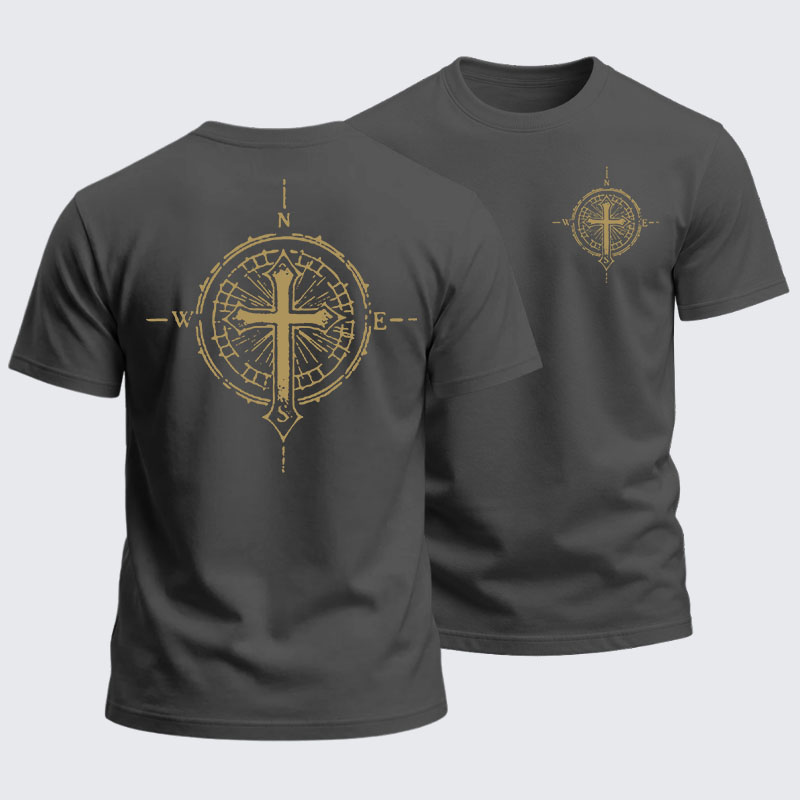 Heavyweight Cotton Tee -Cross Compass