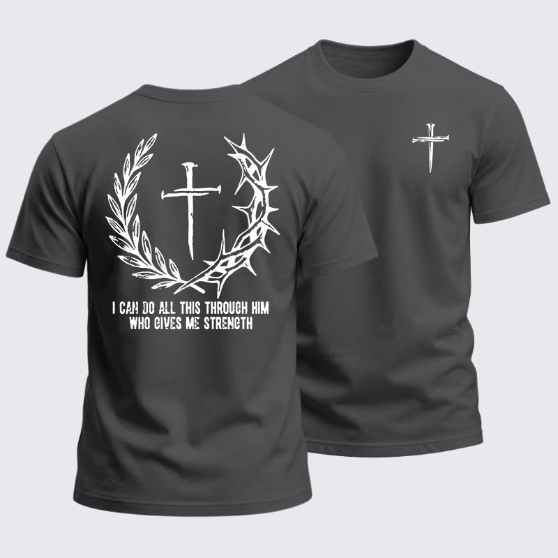 Heavyweight Cotton Tee - I Can Do All This Throuch Him Who Gives Me Strength