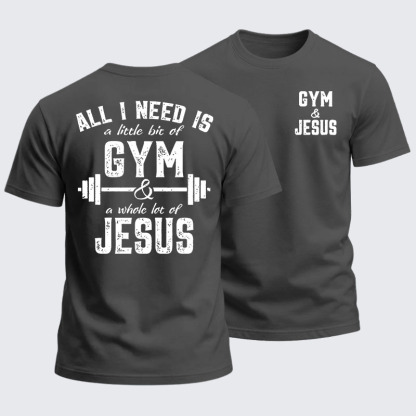 Heavyweight Cotton Tee -Gym and Jesus