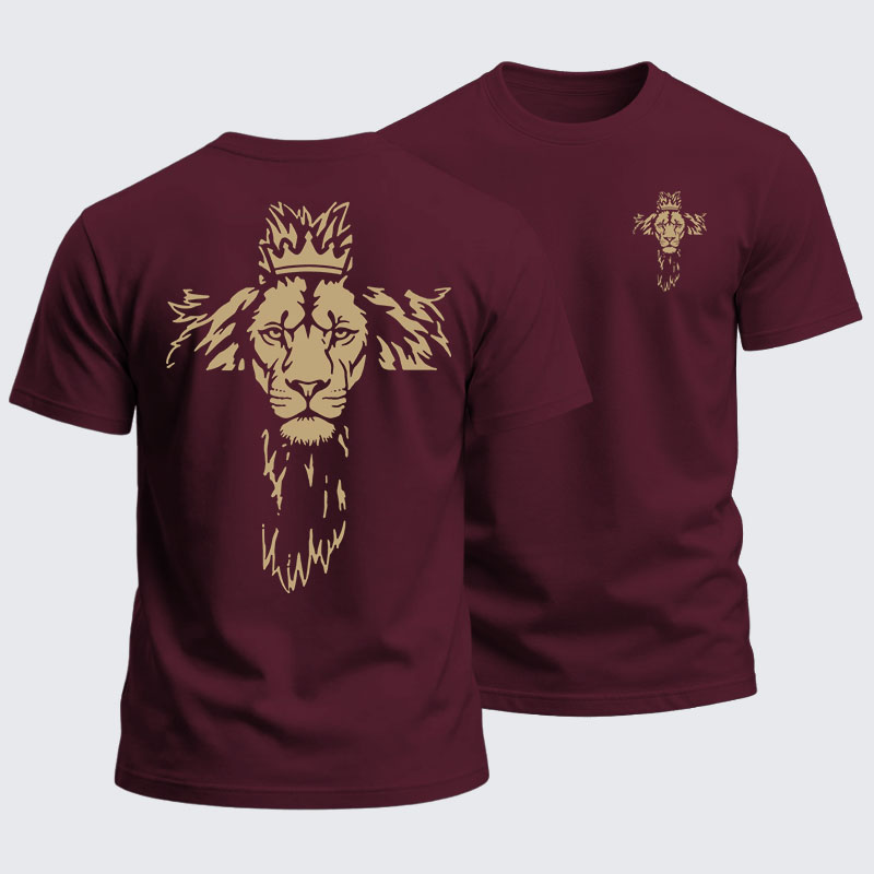 Heavyweight Cotton Tee -Lion Cross
