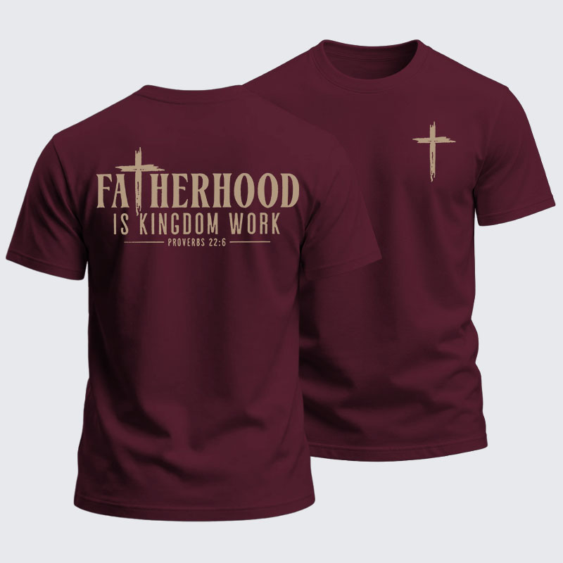 Heavyweight Cotton Tee - Fatherhood is Kingdom Work