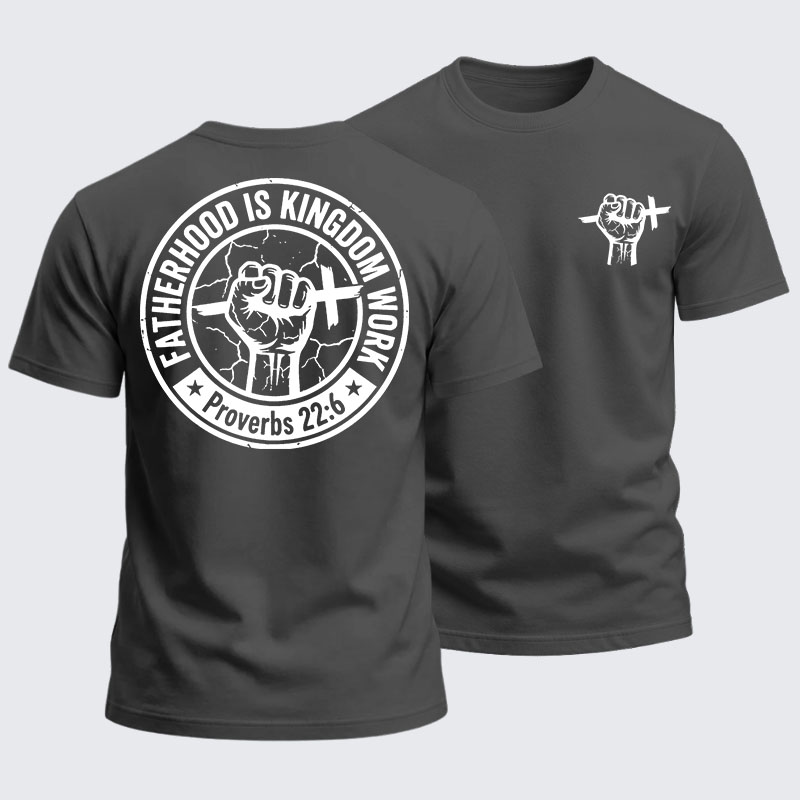 Heavyweight Cotton Tee - Fatherhood is Kingdom Work