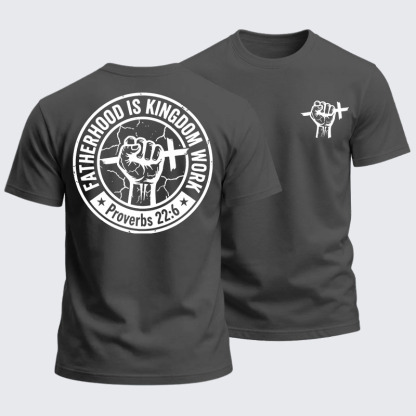 Heavyweight Cotton Tee - Fatherhood is Kingdom Work