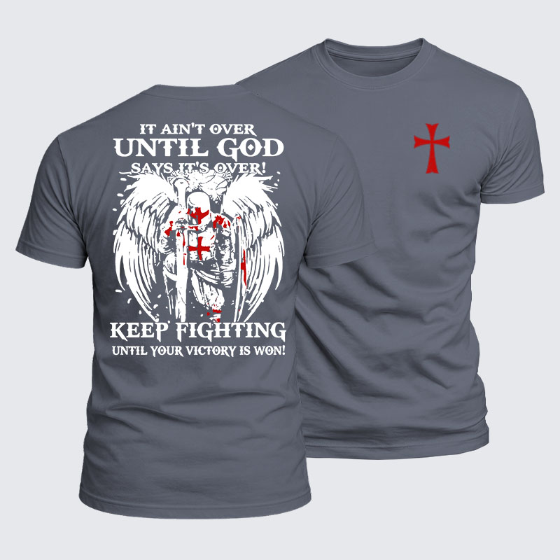 Luxe Mercerized Cotton Tee -  It Aint Over Until God Say Its Over