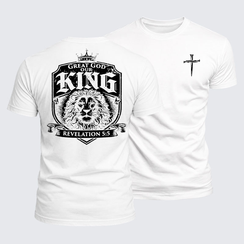Luxe Mercerized Cotton Tee - Great God our King - Revelation 5:5