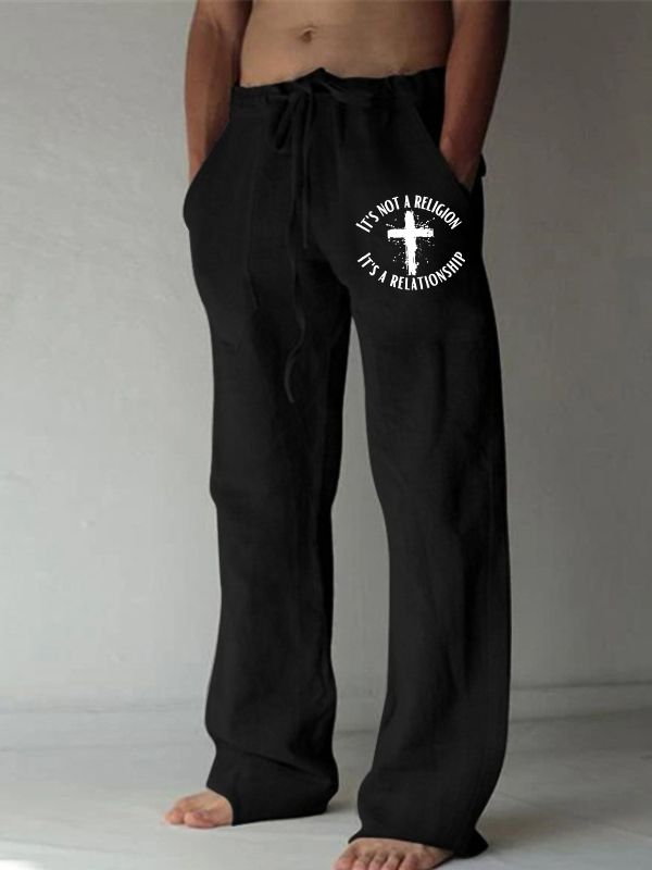 Men's It's Not A Religion It's A Relationship Christian Beach Pants