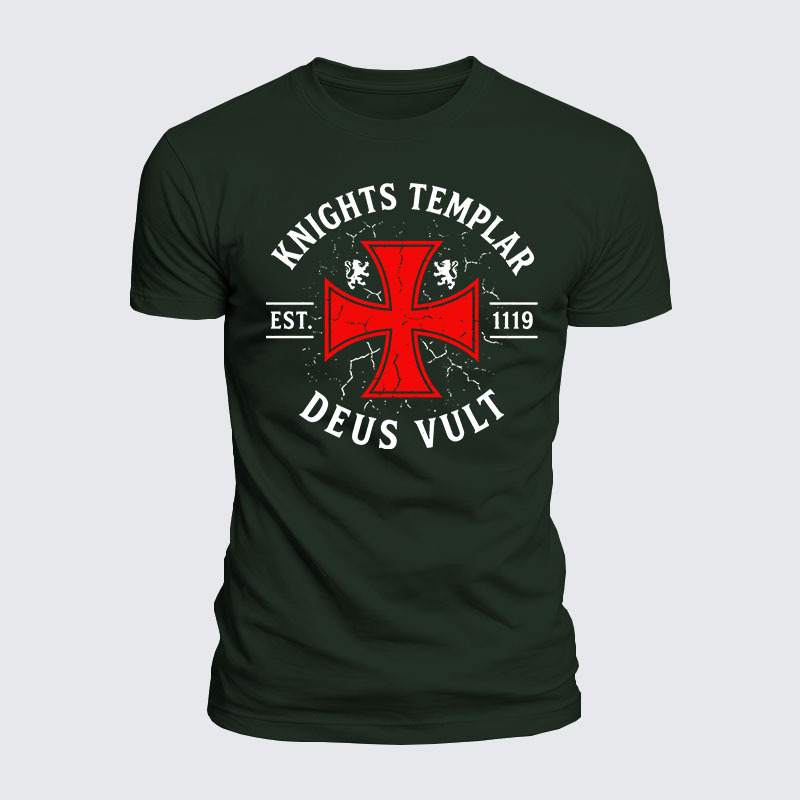 Luxe Mercerized Cotton Tee - Knights Templar Deus Vult