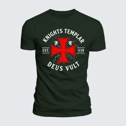 Luxe Mercerized Cotton Tee - Knights Templar Deus Vult