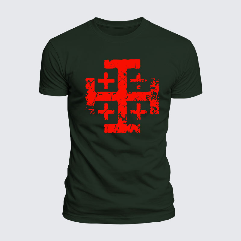 Luxe Mercerized Cotton Tee - Knights Templar Jerusalem Cross