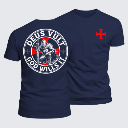 Luxe Mercerized Cotton Tee - Knights Templar Deus Vult