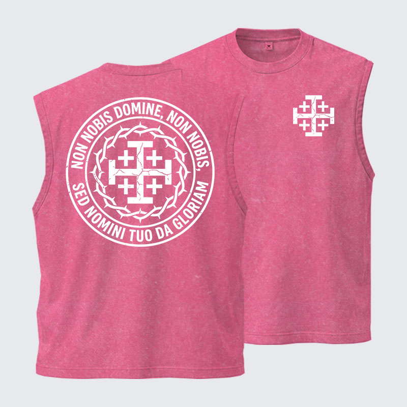 Washed Tank Top - Non Nobis Domine, Non Nobis, Sed Nomini Tuo Da Gloriam