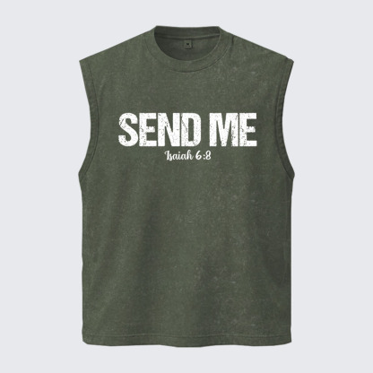 Washed Tank Top - Isaiah 6:8 - SEND ME