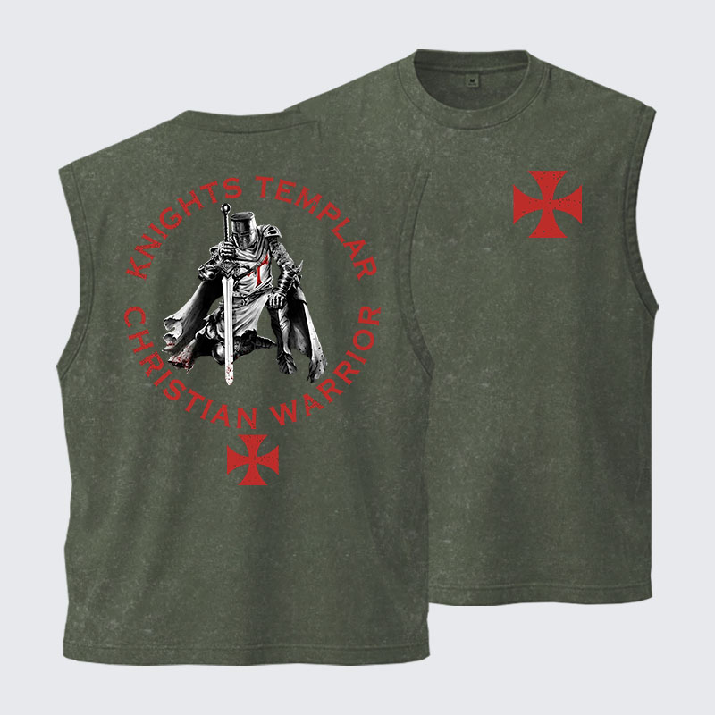 Washed Tank Top -  Knights Templar Templar Cross Crusader Knight