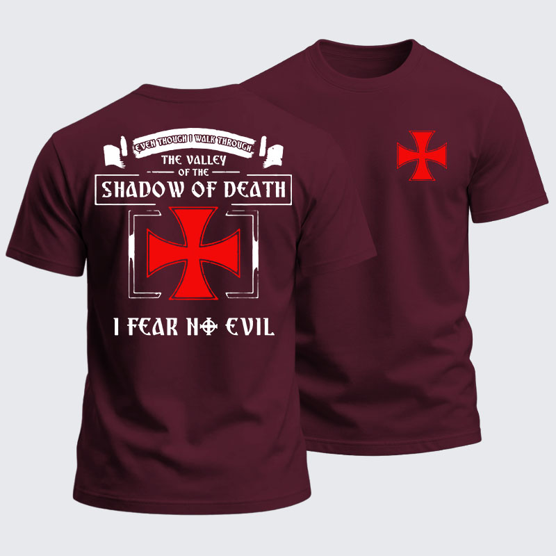 Heavyweight Cotton Tee - Even Though I Walk Through The Valley Of The Shadow Of Death, I Fear No Evil.