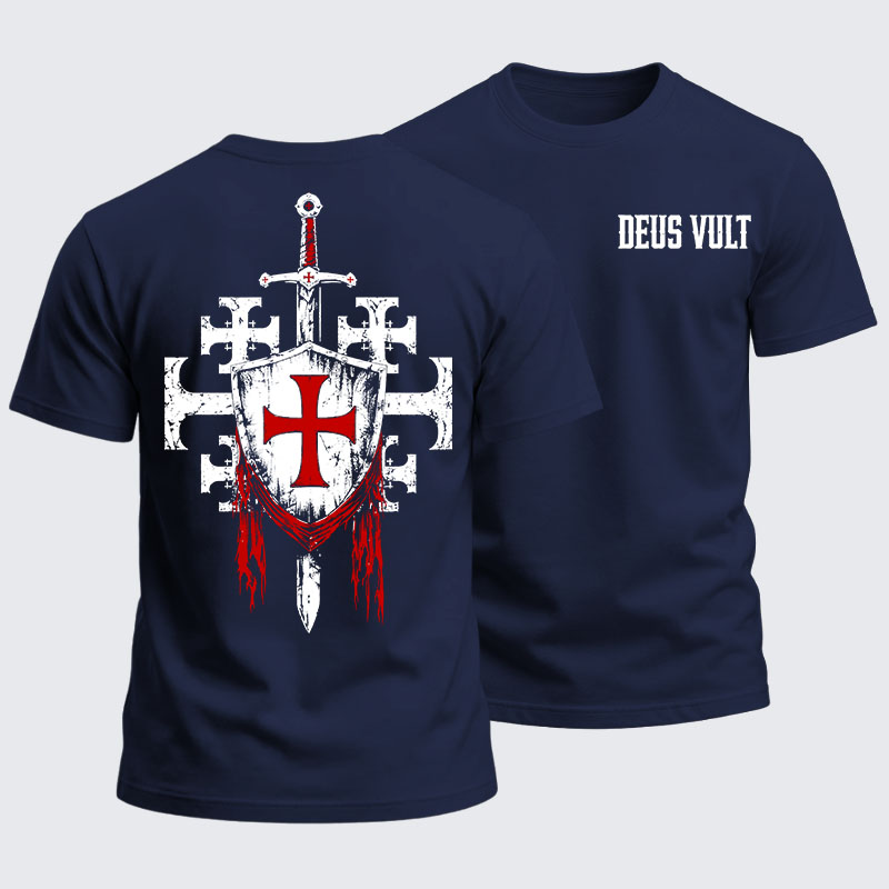 Heavyweight Cotton Tee - Deus Vult: God Wills It