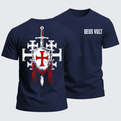 Heavyweight Cotton Tee - Deus Vult: God Wills It