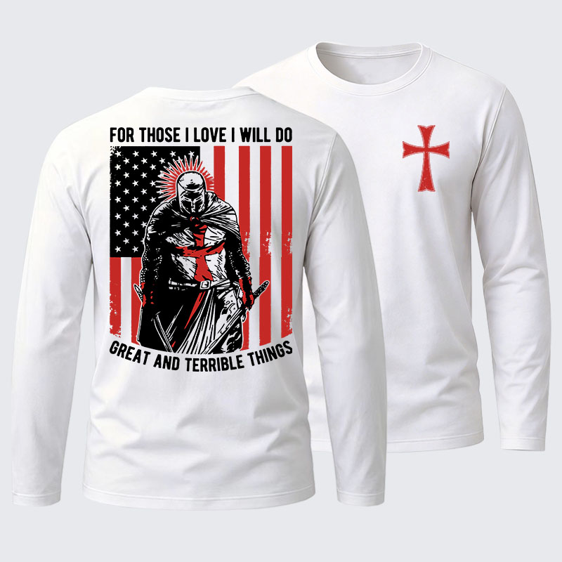 Knights Templar Crusader Cotton Long Sleeve T-Shirt
