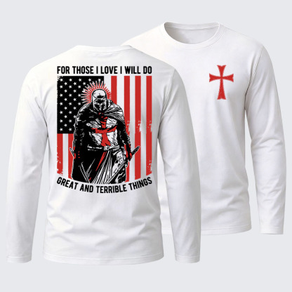 Knights Templar Crusader Cotton Long Sleeve T-Shirt