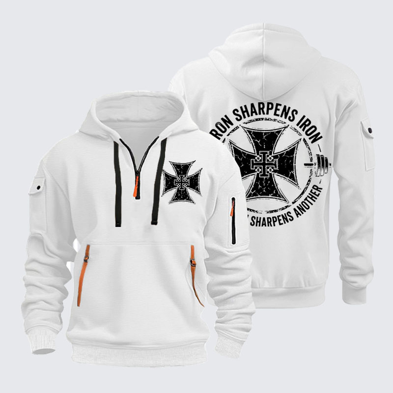 Zipper Hoodies - Iron Sharpens Iron So One Man Sharpens Another