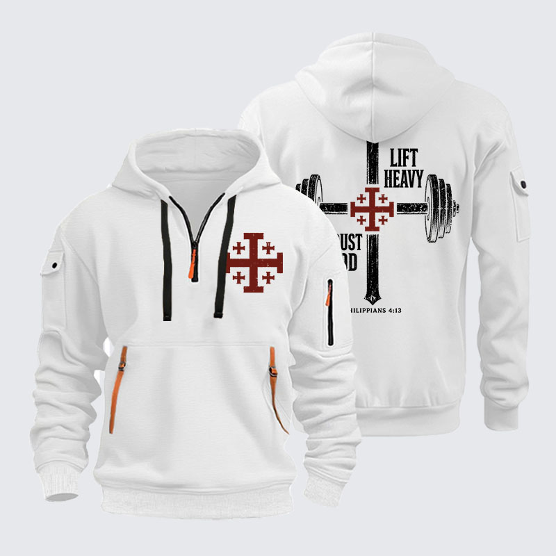 Zipper Hoodies - Lift Heavy Trust God