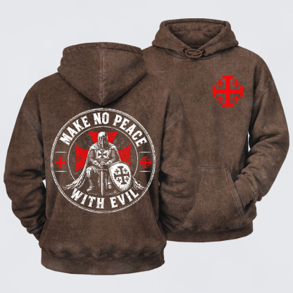 Washed Hoodie - Make No Peace With Evil