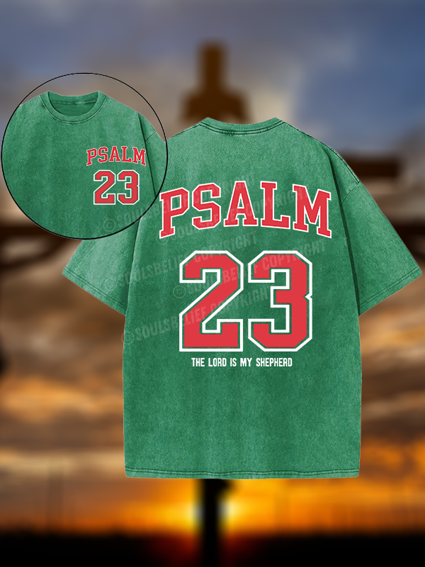 Psalm 23 Christian Washed T-Shirt