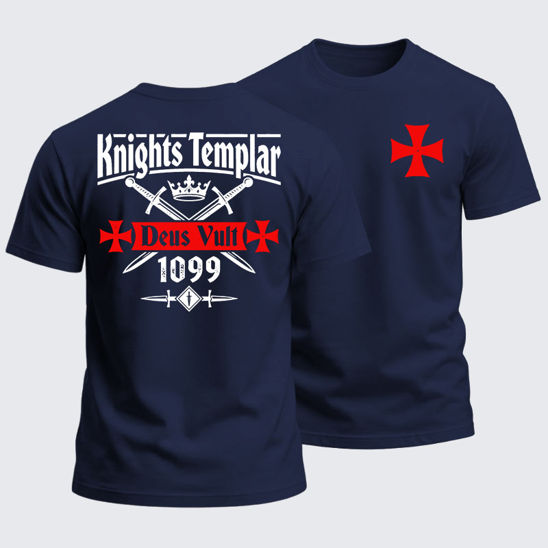 Heavyweight Cotton Tee - Knights Templar Deus Vult