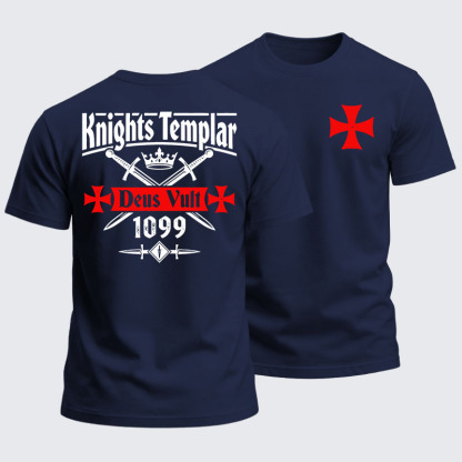 Heavyweight Cotton Tee - Knights Templar Deus Vult