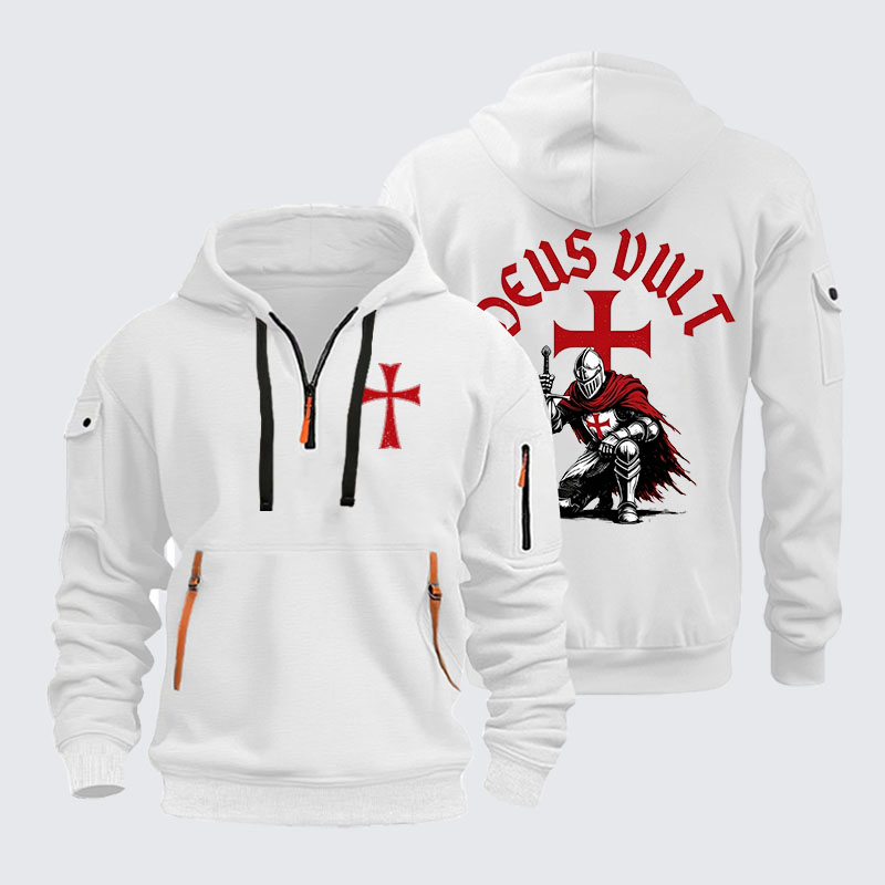 Zipper Hoodies -  Templar Knight Crusader Deus Vult