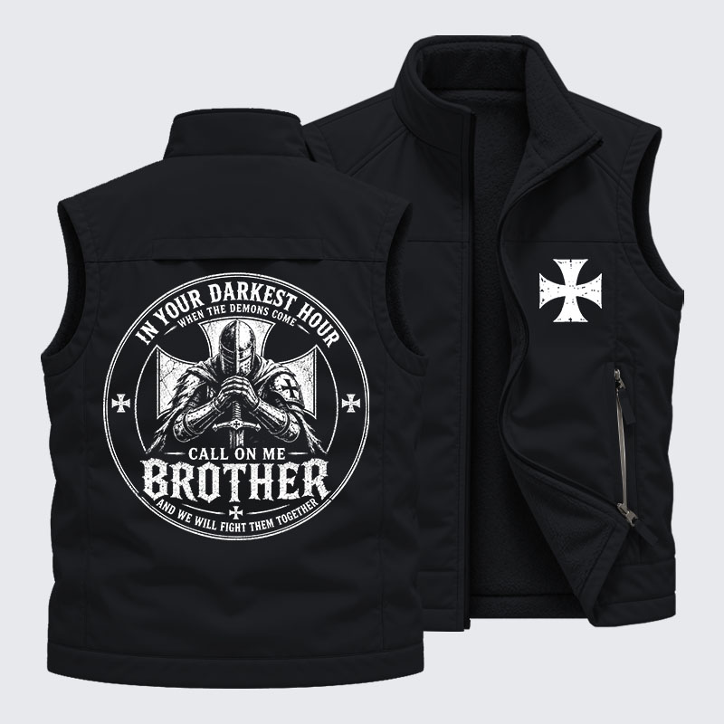 Reversible Fleece-Lined Outdoor Vest - Call On Me Brother – Knights of Faith