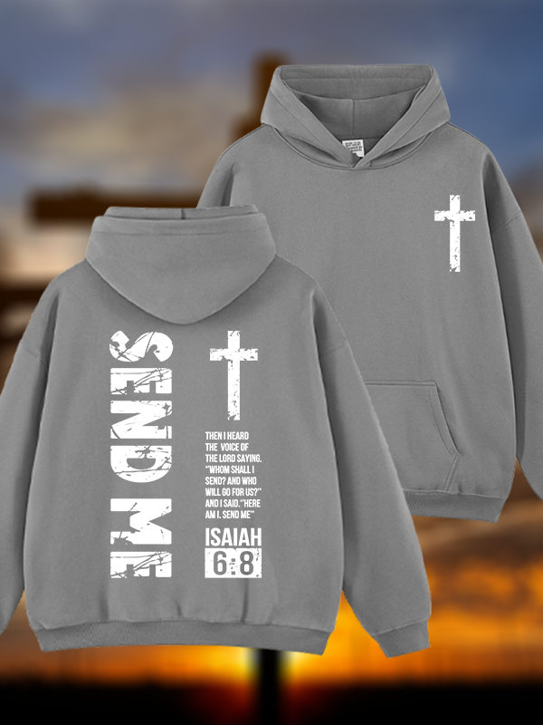 Send Me Isaiah 6:8 Jesus God Christian Plush Fleece-Lined Hoodie