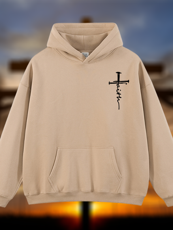 Cross Jesus God Christian Plush Fleece-Lined Hoodie