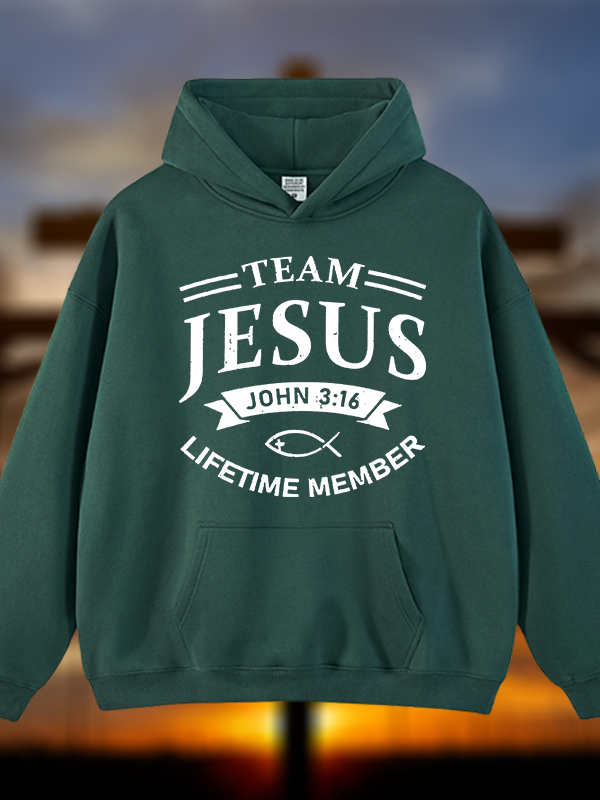 Jesus Team Jesus God Christian Plush Fleece-Lined Hoodie