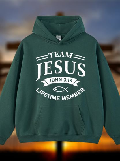 Jesus Team Jesus God Christian Plush Fleece-Lined Hoodie