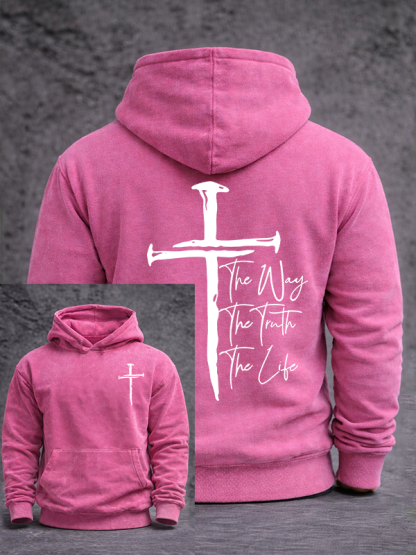 Jesus The Way The Truth The Life Jesus God Christian Washed Hoodie