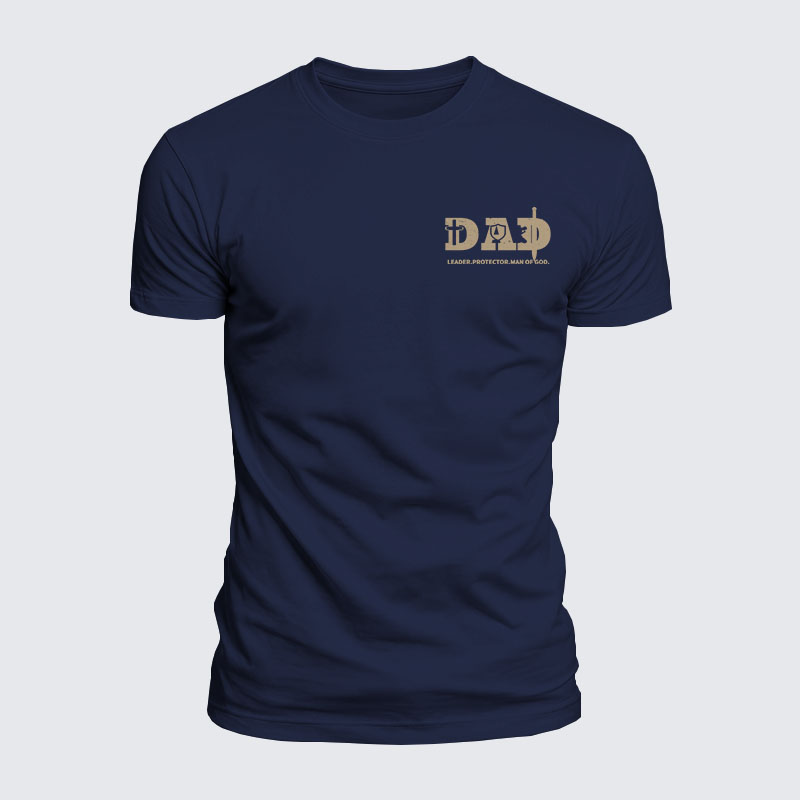 Luxe Mercerized Cotton Tee - Dad-Leader Protector Man Of God 