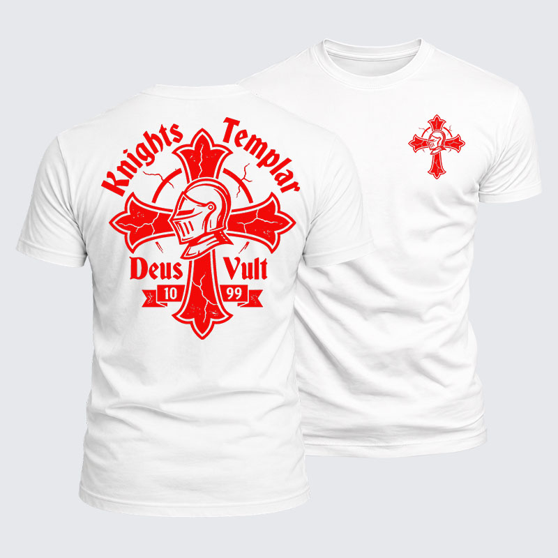 Luxe Mercerized Cotton Tee - Knights Templar Deus Vult