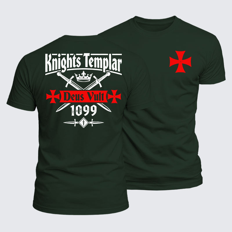 Luxe Mercerized Cotton Tee - Knights Templar Deus Vult