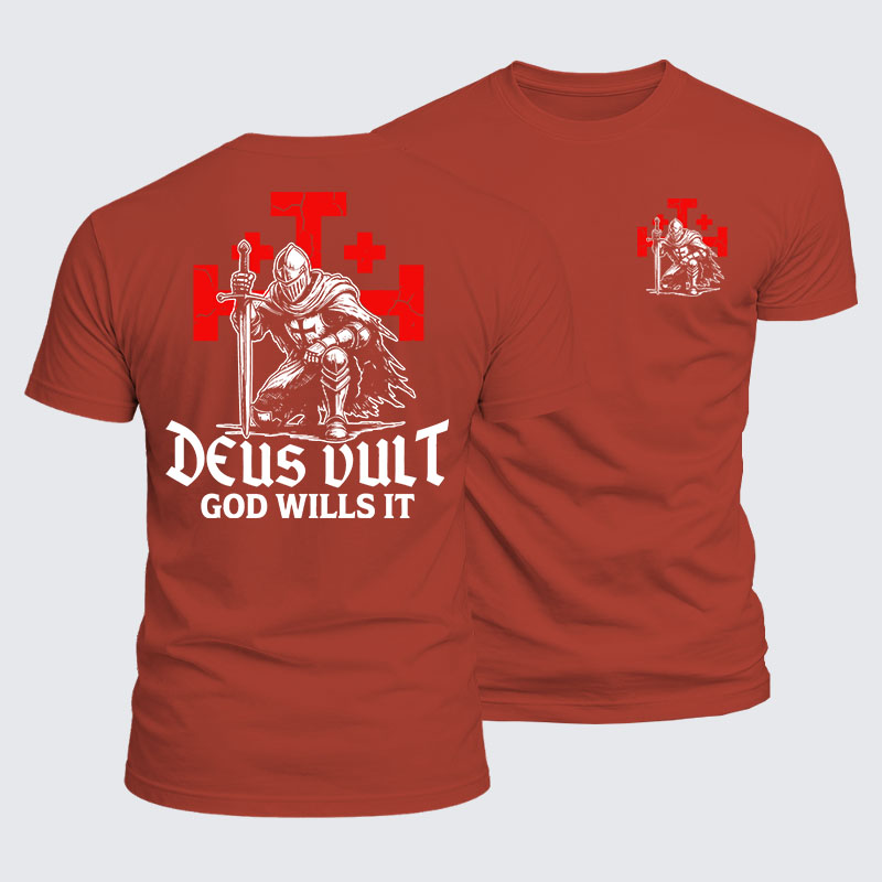 Luxe Mercerized Cotton Tee - Knights Templar Deus Vult