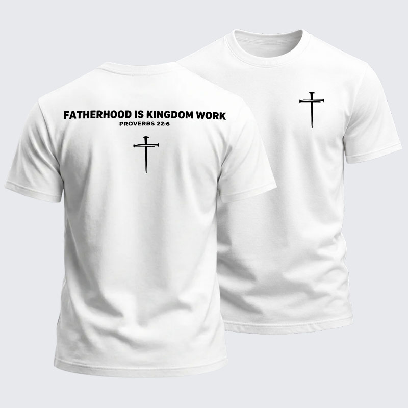 Heavyweight Cotton Tee - Fatherhood is Kingdom Work