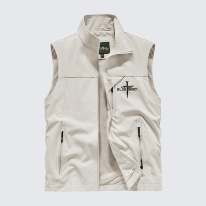 Cross Blessed Jesus God Christian Outdoor Quick-dry Vest
