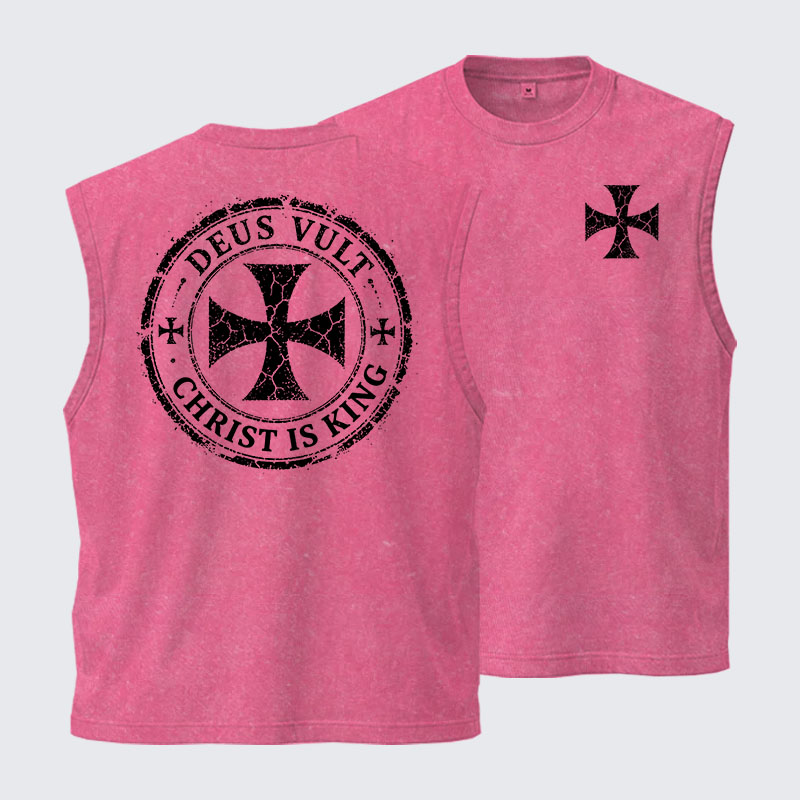 Washed Tank Top - Deus Vult Christ Is King