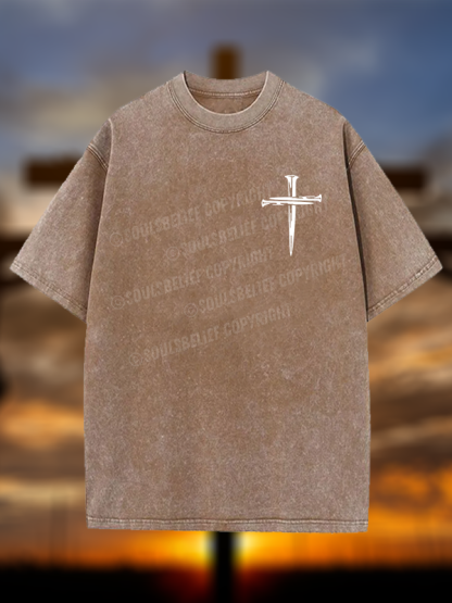 Cross Jesus God Christian Washed T-Shirt