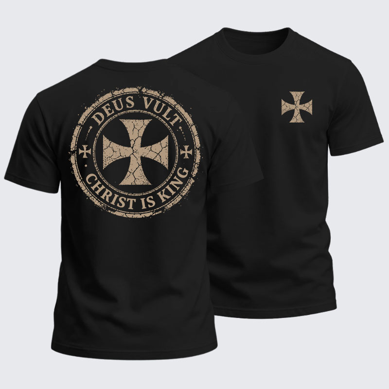 Heavyweight Cotton Tee - Deus Vult Christ Is King