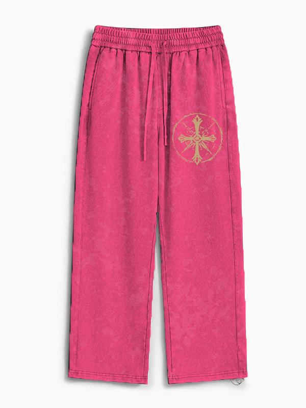 Faith Is My Compass Jesus God Christian Washed Sweatpants