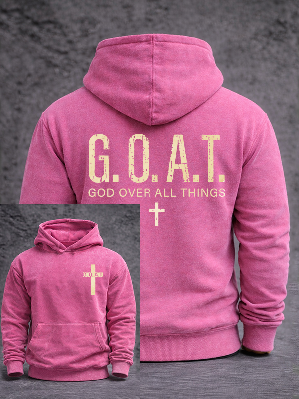 God over All Things Jesus God Christian Washed Hoodie
