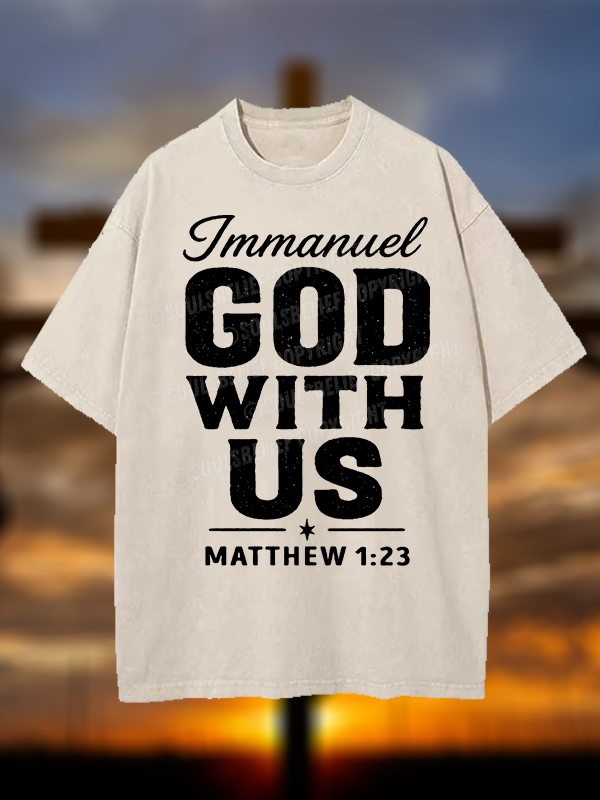 Immanuel – God With Us Christian Washed T-Shirt