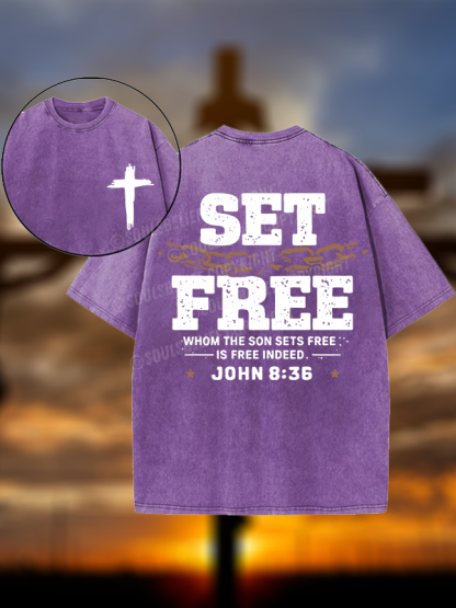 Set Free Christian Washed T-Shirt