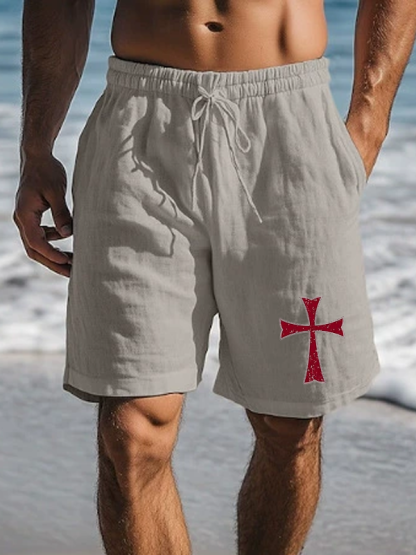 Knights Templar Crusader Cross Christian Beach Shorts